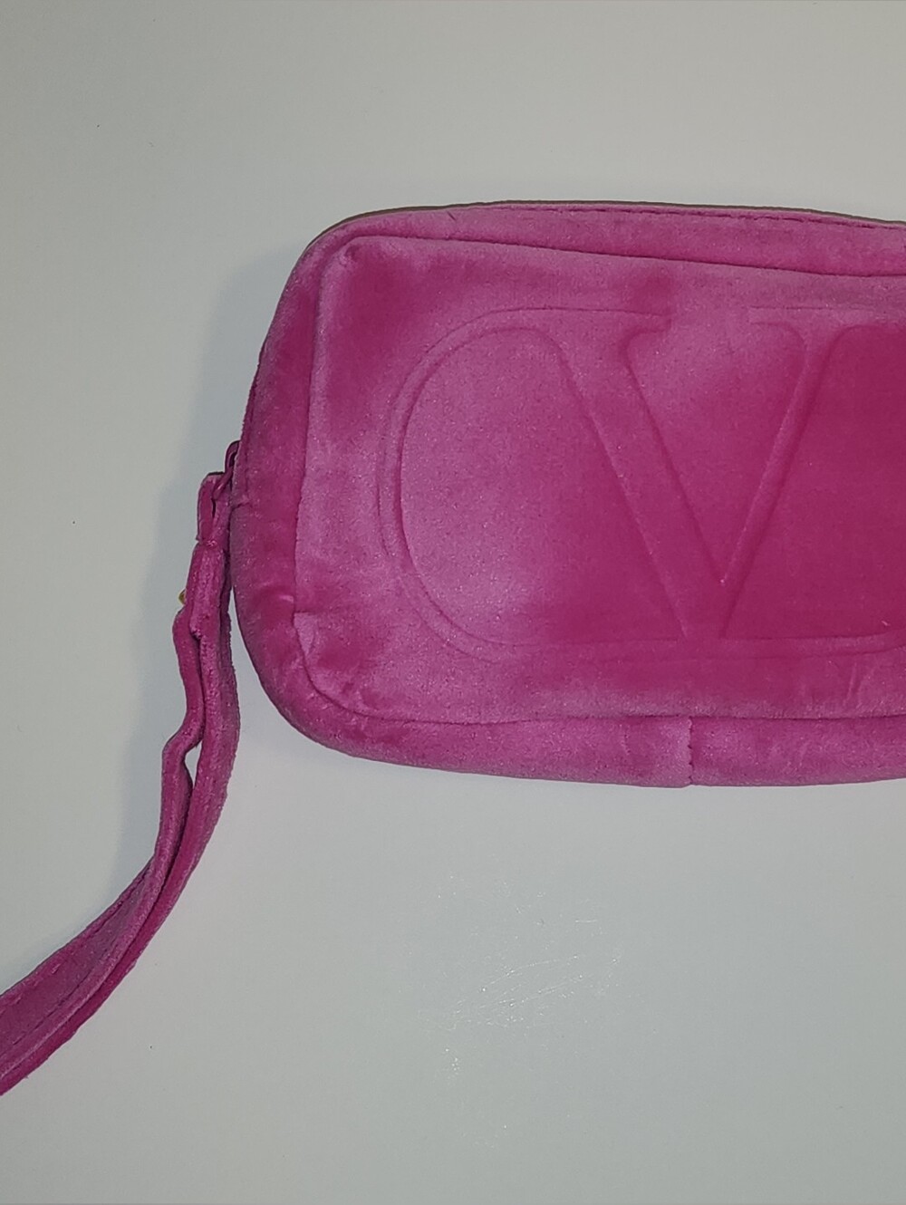 Valentino Hot Pink Velvet Wristlet Clutch